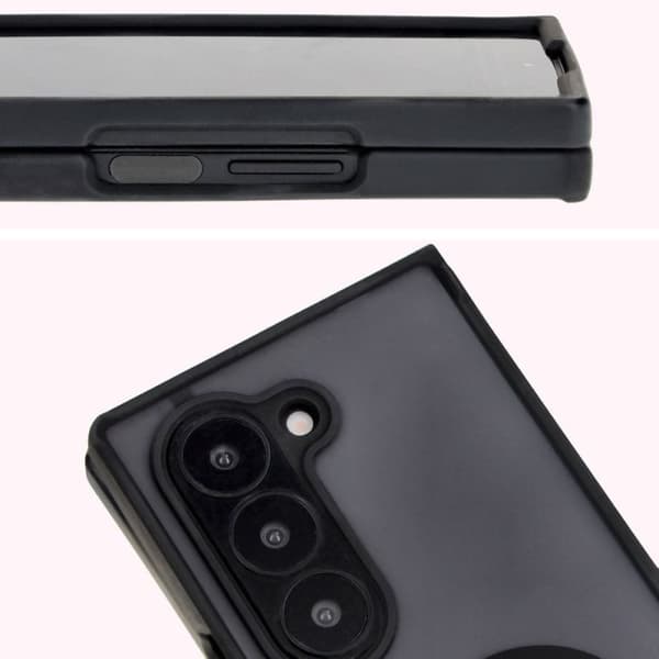 Bizon Case Hybrid -sormuskotelo Galaxy Z Fold6:lle, savunpunainen ja mustalla kehyksellä