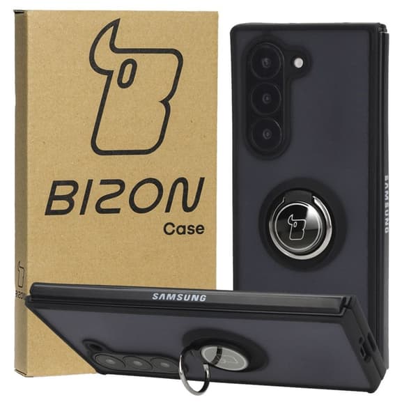 Bizon Case Hybrid -sormuskotelo Galaxy Z Fold6:lle, savunpunainen ja mustalla kehyksellä