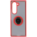 Miniatyrbillede 2 af 9: Bizon Case Hybrid Ring Fingerring Cover til Galaxy Z Fold6, Røgfarvet med Rød Ramme