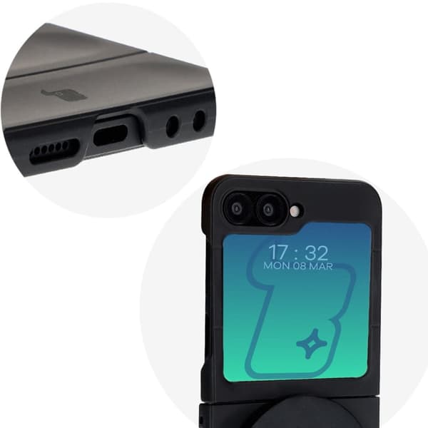 Bizon-cover Tur til Galaxy Z Flip6, sort