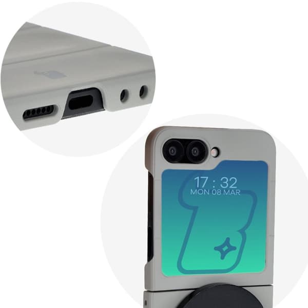 Bizon-skal Tur för Galaxy Z Flip6, ljusgrå