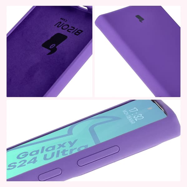 Bizon blødt cover til Galaxy S24 Ultra, lilla