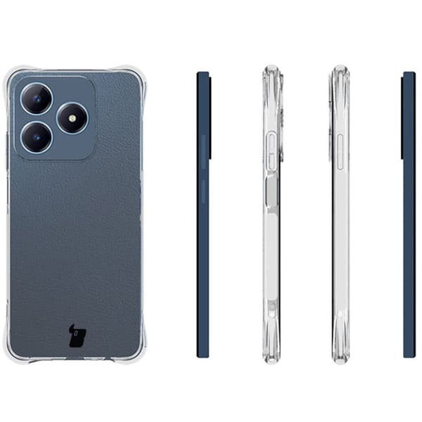 Bizon Case Salpa Joustava Suojakuori Realme C63 4G:lle, Läpinäkyvä