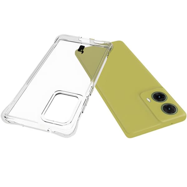 Bizon Case Clear Pack Flexibelt Skal + 2x Skärmskydd för Motorola Moto G85 5G, Transparent