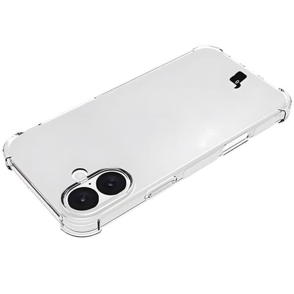 Bizon Case Salpa joustava suojakuori iPhone 16 Plussalle, läpinäkyvä