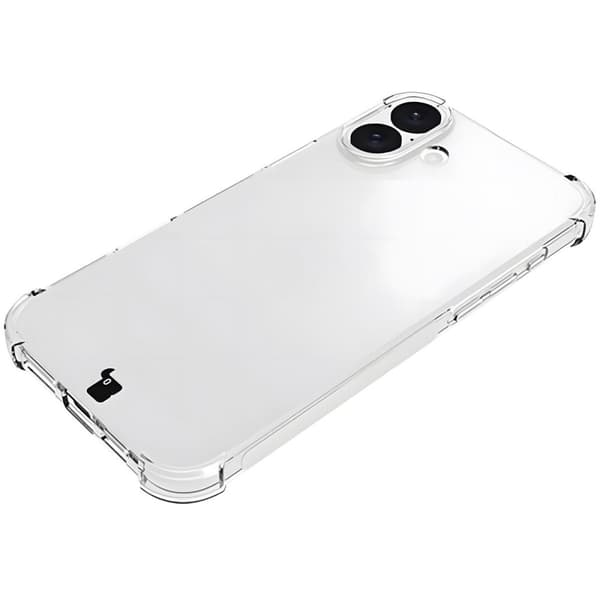 Bizon Case Salpa joustava suojakuori iPhone 16 Plussalle, läpinäkyvä