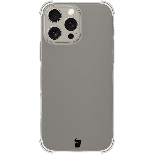 Bizon Case Salpa joustava suojakuori iPhone 16 Pro Maxille, läpinäkyvä