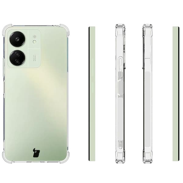Etui + 2x Bizon-etui i hærdet glas, klar pakke til Xiaomi Redmi 13 4G