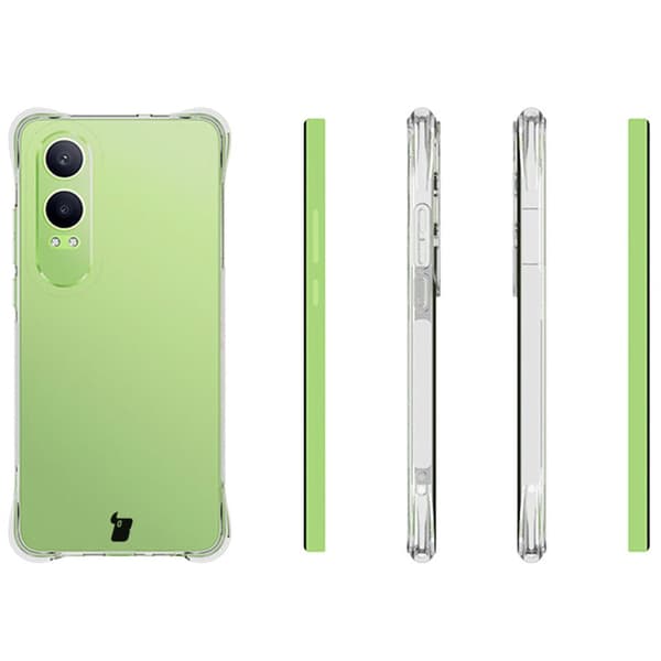 Suojakuori + 2x karkaistusta lasista valmistettu Bizon-kotelo, kirkas pakkaus OnePlus Nord CE4 Lite 5G:lle