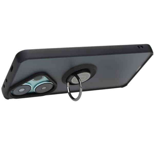 Bizon Case Hybrid Sormus Sormuskotelo Xiaomi Poco F6:lle, savunpunainen mustalla kehyksellä