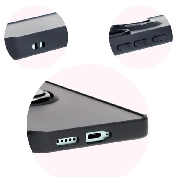 Bizon Case Hybrid Sormus Sormuskotelo Xiaomi Poco F6:lle, savunpunainen mustalla kehyksellä