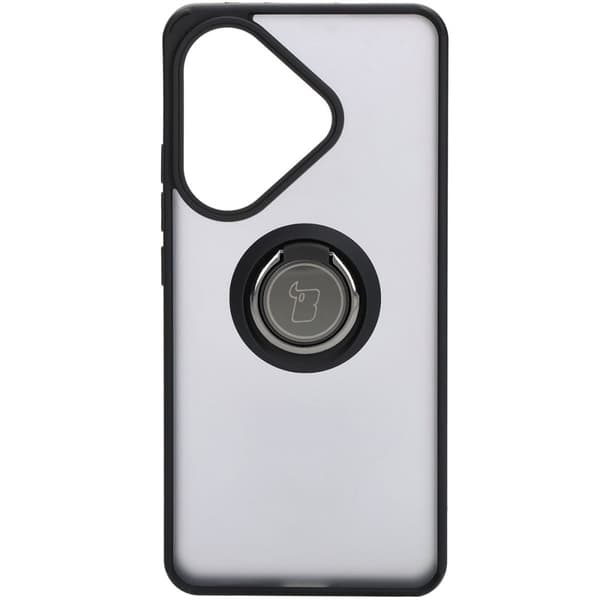 Bizon Case Hybrid Sormus Sormuskotelo Xiaomi Poco F6:lle, savunpunainen mustalla kehyksellä