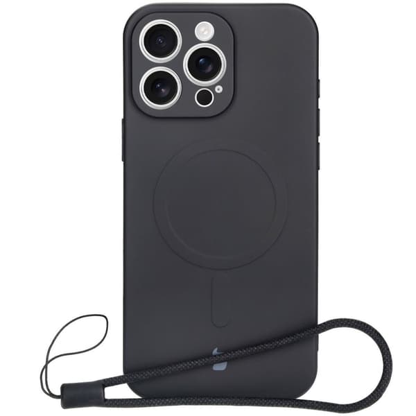 Bizon Silikone Magnetisk Cover til iPhone 16 Pro Max, Sort