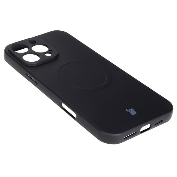 Bizon Silikone Magnetisk Cover til iPhone 16 Pro, Sort