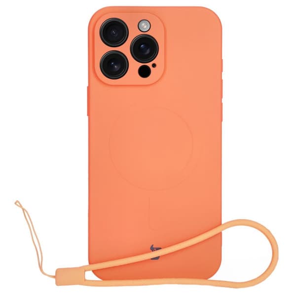 Bizon Silikone Magnetisk Cover til iPhone 16 Pro, Gulerod
