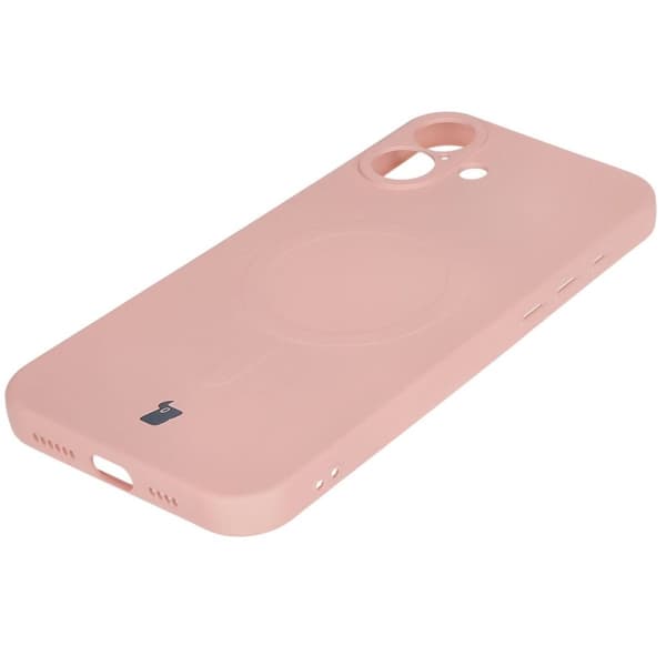 Bizon silikone-cover magnetisk til iPhone 16, lyserød
