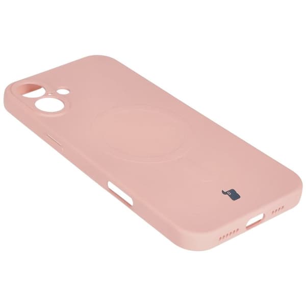 Bizon silikone-cover magnetisk til iPhone 16, lyserød