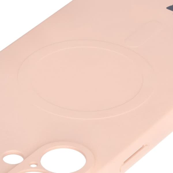 Bizon silikone-cover magnetisk til iPhone 16, lyserød