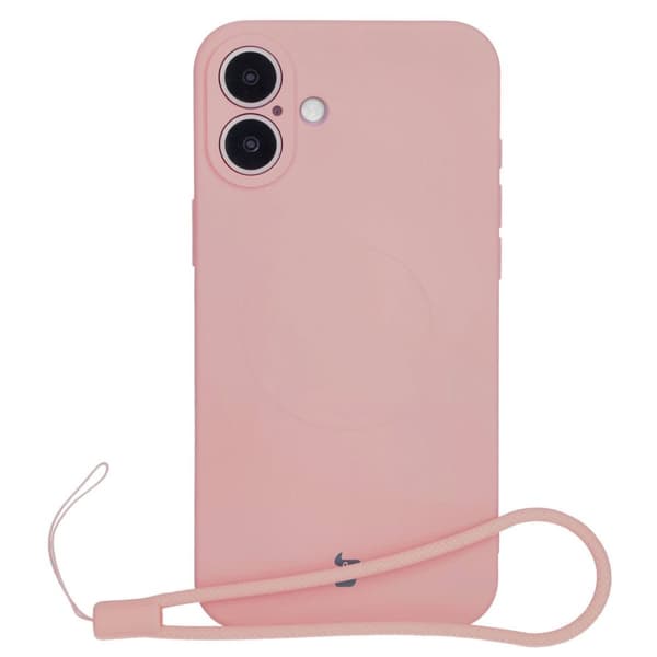 Bizon silikone-cover magnetisk til iPhone 16, lyserød