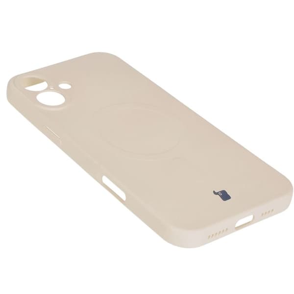 Bizon Magneettinen Silicone Case iPhone 16 Plus -suojakuori, beige
