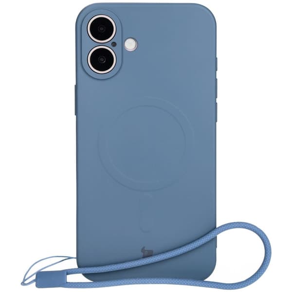 Bizon Magnetic -silikonikotelo iPhone 16 Plussalle, tummansininen