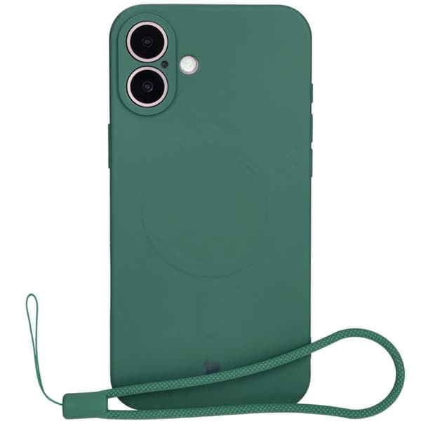 Bizon Silikone Magnetisk Cover til iPhone 16 Plus, Mørkegrøn