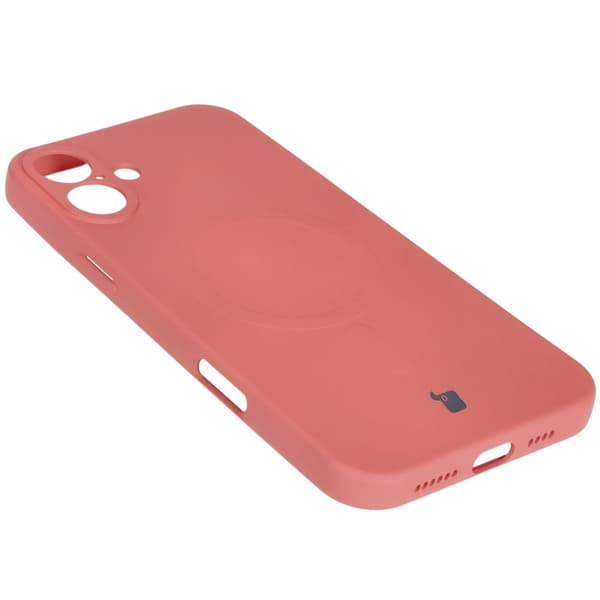 Bizon silikone-cover med magnetisk design til iPhone 16 Plus, støvet pink