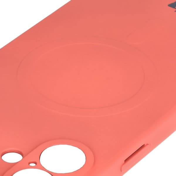 Bizon silikone-cover med magnetisk design til iPhone 16 Plus, støvet pink