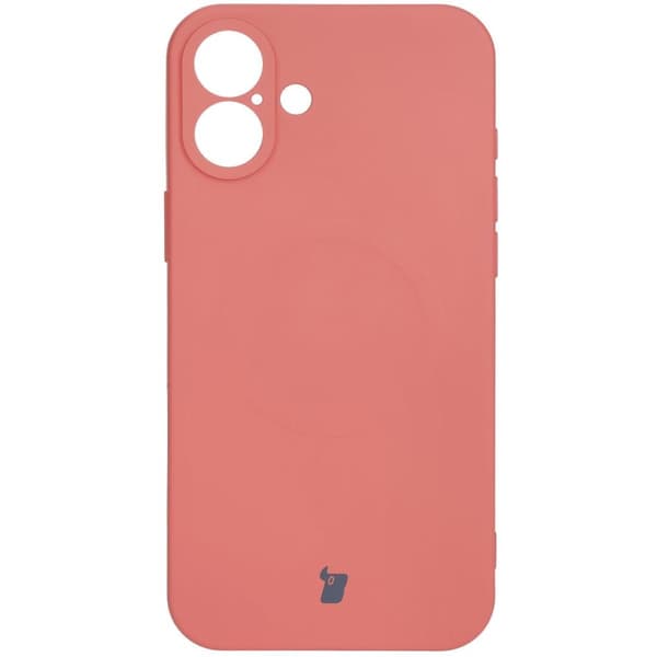 Bizon silikone-cover med magnetisk design til iPhone 16 Plus, støvet pink