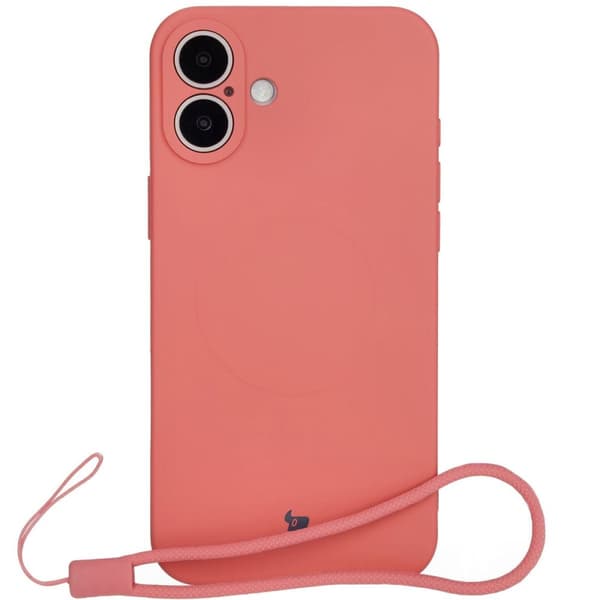 Bizon Magnetic -silikonikotelo iPhone 16 Plussalle, vaaleanpunainen