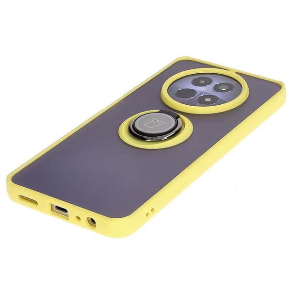 Bizon Case Hybrid Sormuskotelo Realme 12 / 12x:lle, savunpunainen ja keltainen kehys