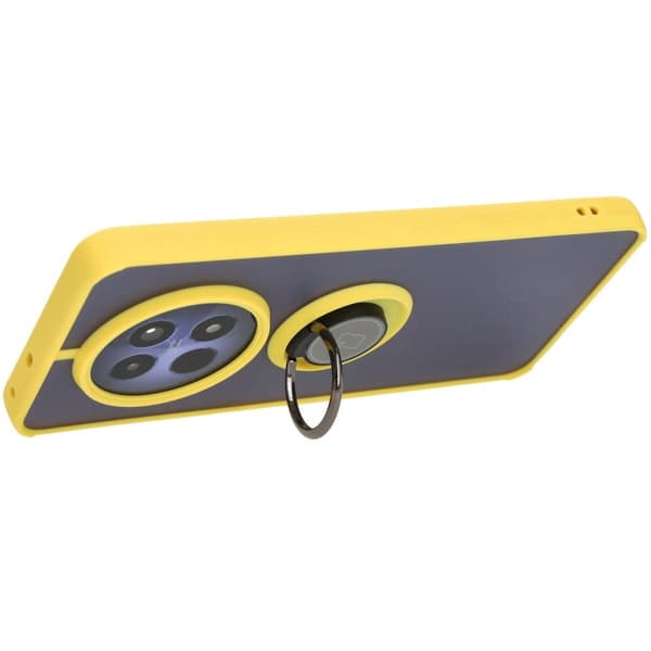 Bizon Case Hybrid Sormuskotelo Realme 12 / 12x:lle, savunpunainen ja keltainen kehys