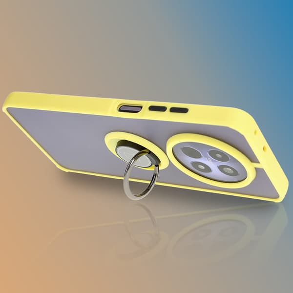 Bizon Case Hybrid Sormuskotelo Realme 12 / 12x:lle, savunpunainen ja keltainen kehys