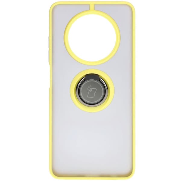 Bizon Case Hybrid Sormuskotelo Realme 12 / 12x:lle, savunpunainen ja keltainen kehys