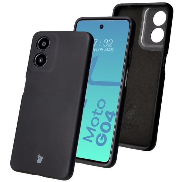 Bizon Soft Case Silikonskal till Motorola Moto G04, Svart