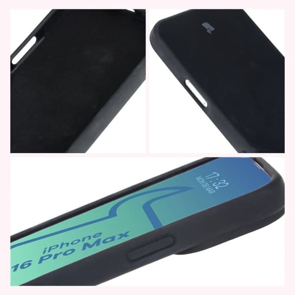 Bizon pehmeä suojakuori iPhone 16 Pro Maxille, musta