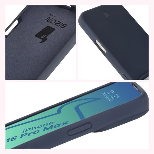 Bizon blødt cover til iPhone 16 Pro Max, mørkeblå