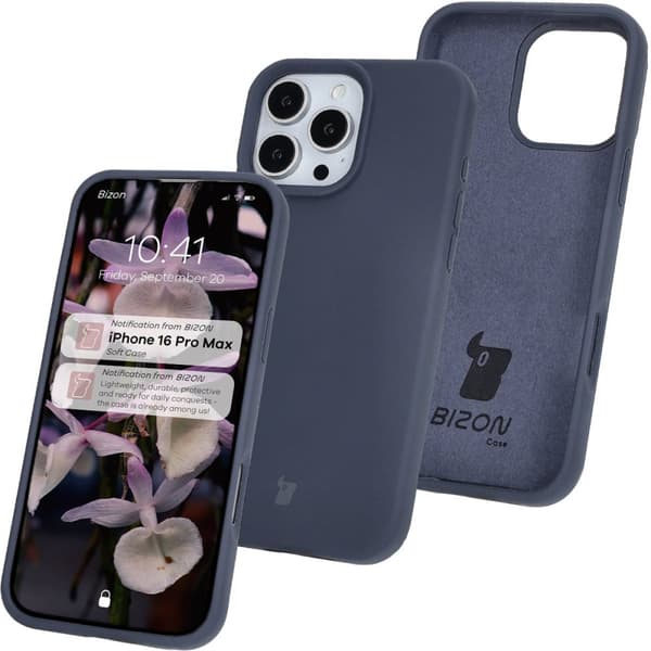 Bizon blødt cover til iPhone 16 Pro Max, mørkeblå