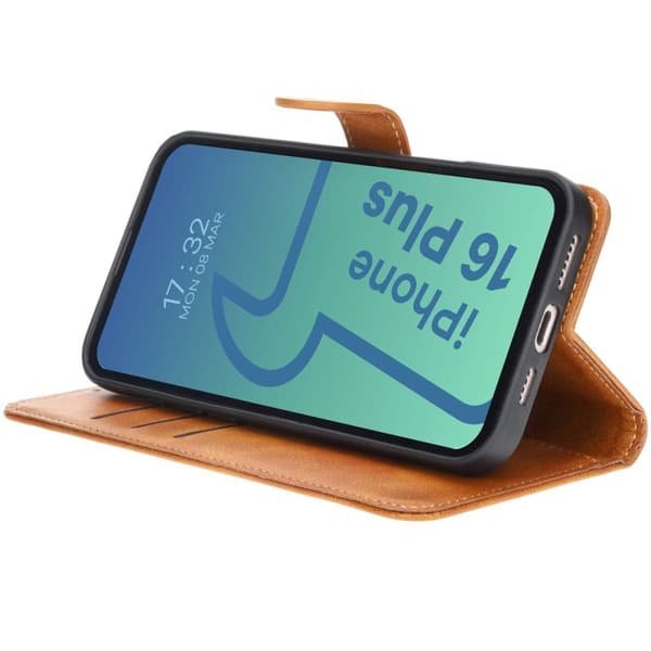 Bizon-kotelo iPhone 16 Plussalle, ruskea