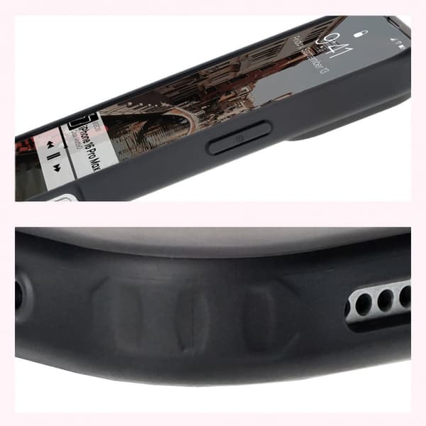 Bizon Case MatteO Magnetiskt Ringskal för iPhone 16 Pro Max, Halvtransparent med Svart Ram