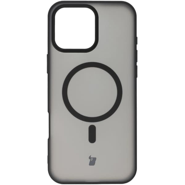 Bizon Case MatteO Magnetiskt Ringskal för iPhone 16 Pro Max, Halvtransparent med Svart Ram