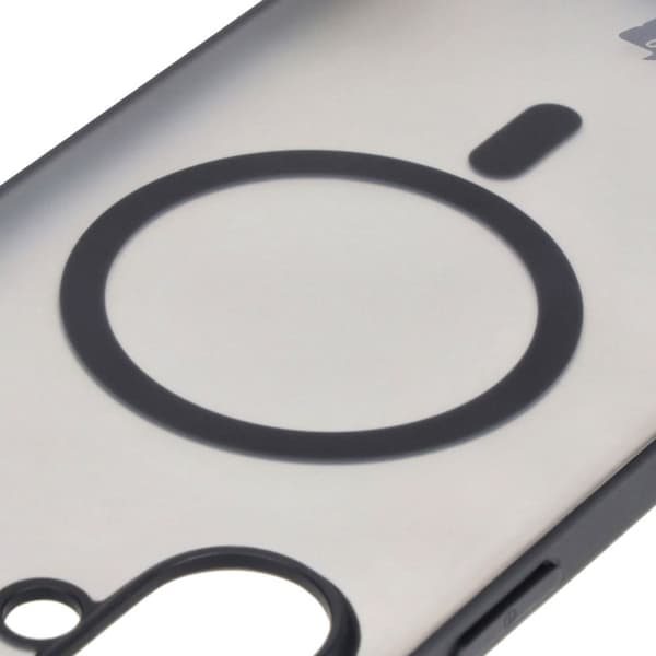 Bizon Case MatteO Magnetiskt Ringskal för iPhone 16 Plus, Halvtransparent med Svart Ram