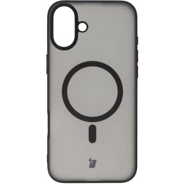 Bizon Case MatteO Magnetiskt Ringskal för iPhone 16 Plus, Halvtransparent med Svart Ram