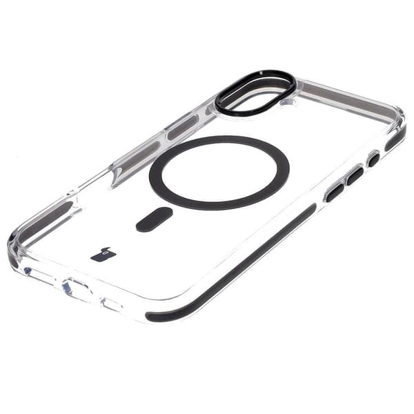 Bizon Case Marco Magnetiskt Ringskal för iPhone 16 Plus, Transparent med Svart Ram