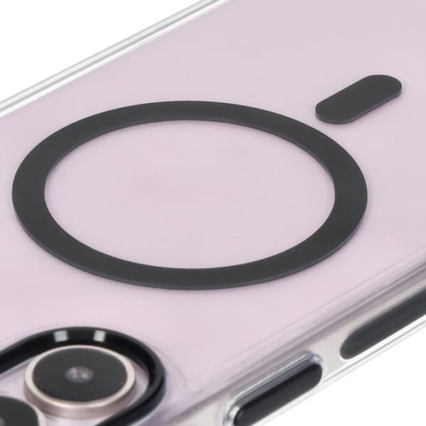 Bizon Case Marco Magnetiskt Ringskal för iPhone 16 Plus, Transparent med Svart Ram