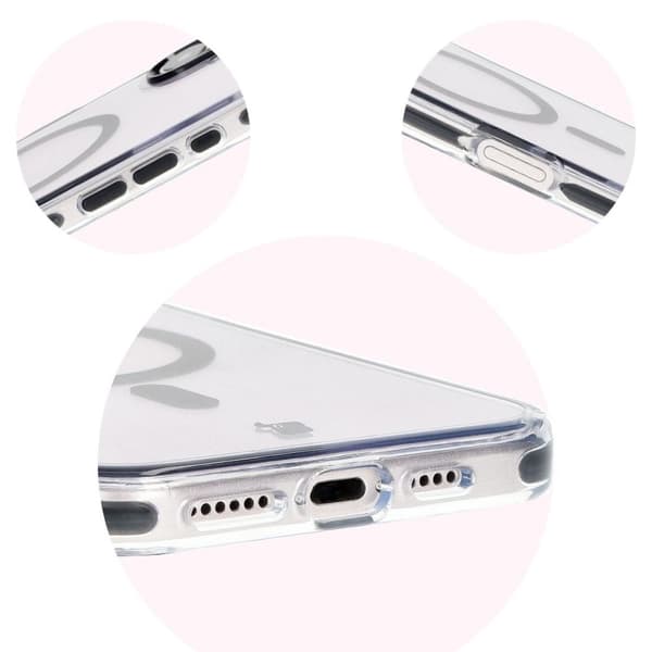 Bizon Case Marco Magnetiskt Ringskal för iPhone 16 Plus, Transparent med Svart Ram