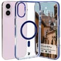 Miniatyrbillede 1 af 9: Bizon Case Marco Magnetisk Ring Cover til iPhone 16 Plus, Transparent med Blå Ramme