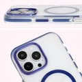 Miniatyrbillede 6 af 9: Bizon Case Marco Magnetisk Ring Cover til iPhone 16 Pro, Transparent med Blå Ramme