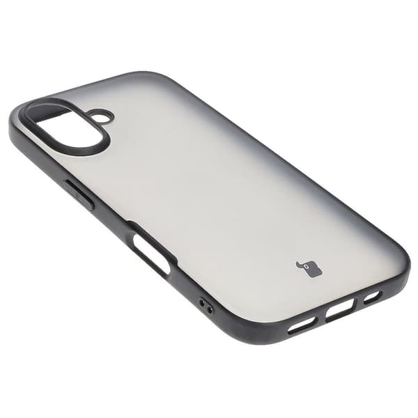 Bizon Angelo -kotelo iPhone 16:lle, savunpunainen ja mustalla kehyksellä