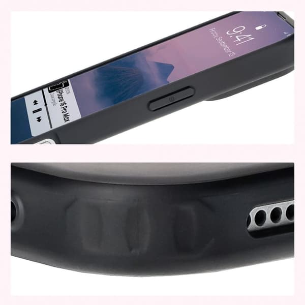 Bizon-skal Angelo för iPhone 16 Pro Max, rökfärgad med svart ram